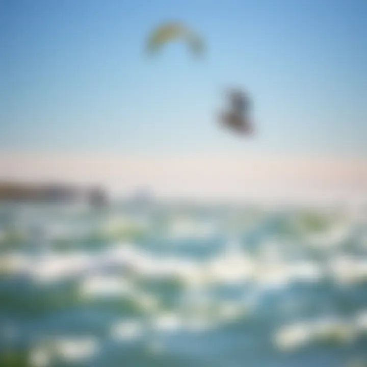 Kiteboarders gliding over the sparkling waters of Cape Cod