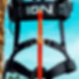 Detailed view of Ion kitesurf harness showcasing its ergonomic design