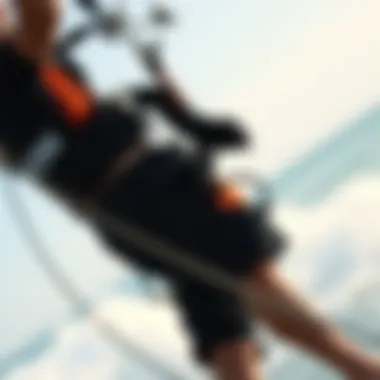 User demonstrating the comfort and fit of Ion kitesurf harness during a session