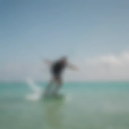 Kiteboarder navigating the vibrant waters of Holbox