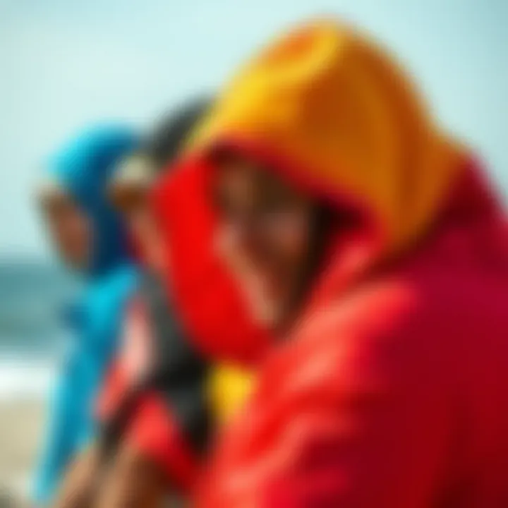 Variety of hooded change towels in different colors