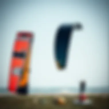 Comparing Hydro Foil Kites with Traditional Kites Comparative image showcasing a hydro foil kite alongside a traditional kite