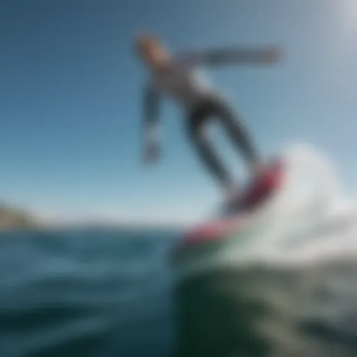 Hydrofoil surfboard gliding above water