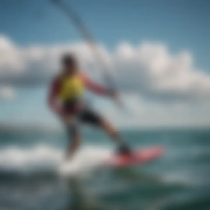 Kiteboarder utilizing Naish kitefoil in action on the water