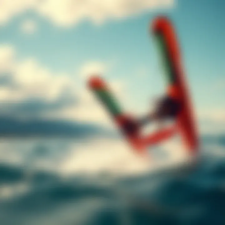 Detailed View of Inflatable Wing in Action Close-up of an inflatable wing in action