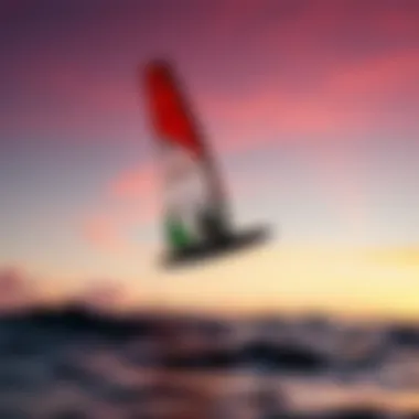 Magical Sunset Moments in Inflatable Wing Foiling Sunset view of inflatable wing foiling
