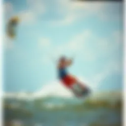 Dynamic kiteboarding action capturing excitement on the water