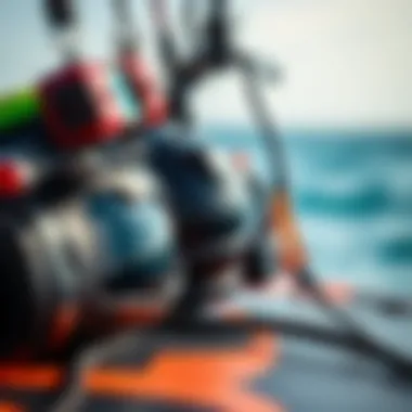 Close-up of high-quality kiteboarding gear showcasing craftsmanship