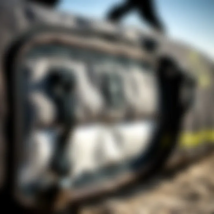 Detailing Key Features of Kite Surfboard Bags Close-up of bag features including padding and straps