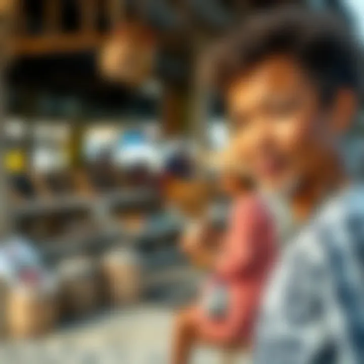 Local artisans showcasing their crafts near the beach area