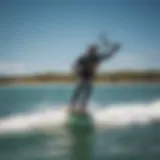 Dynamic kiteboarding action capturing the thrill of the sport