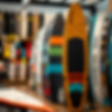 Finding Affordable Kite Boards A budget-friendly kite board displayed in a shop