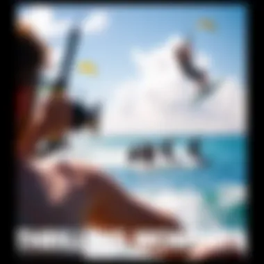 Thrilling Moments: A Day with Kite Surfers A group of kite surfers enjoying a sunny day on the water