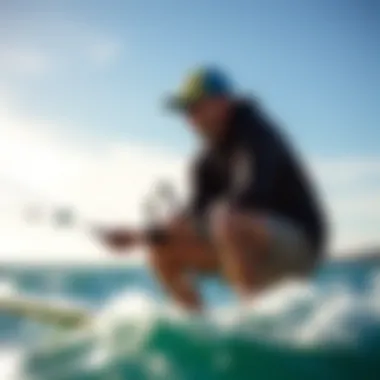 Expert Guidance in Kite Surfing Techniques An experienced instructor demonstrating kite surfing techniques
