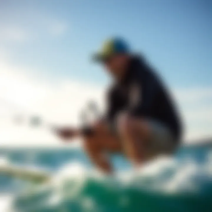 Expert Guidance in Kite Surfing Techniques An experienced instructor demonstrating kite surfing techniques