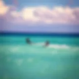 Stunning view of kite surfers gliding over the clear waters of Maui