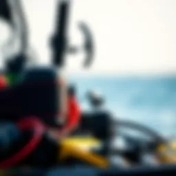 Detailed view of a kite surf set showcasing all components