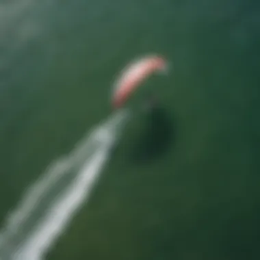 Aerial view of kite surfers gliding over the clear waters of Cape Cod