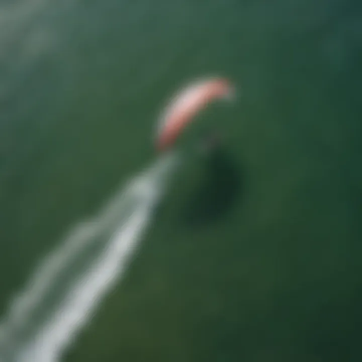 Aerial view of kite surfers gliding over the clear waters of Cape Cod