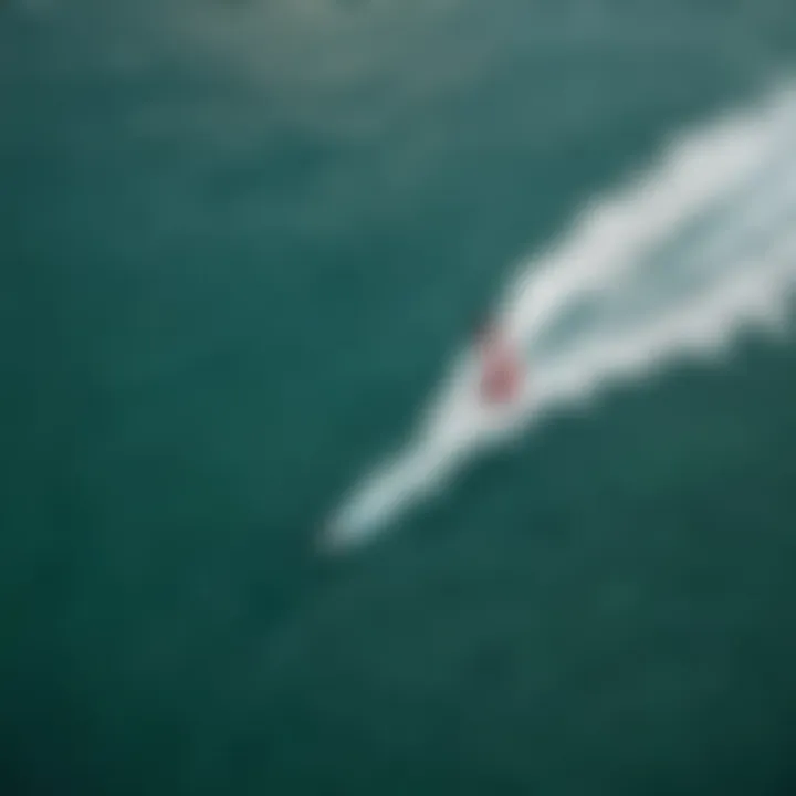 An aerial shot capturing the dynamic energy of a kite surfing competition in Puerto Rico.