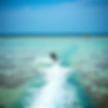 Kite Surfer Gliding A kite surfer gliding over crystal-clear waters in the Florida Keys