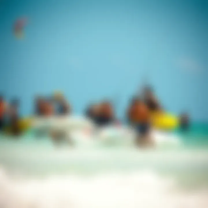 A vibrant kite surfing community gathering