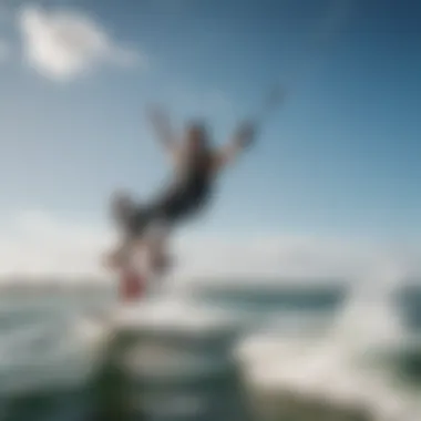 A kiteboarder showcasing advanced maneuvers in the clear waters of St. Pete