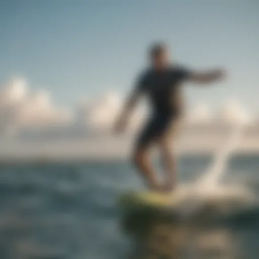 Kite surfer riding the waves in Tampa Bay