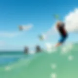 A breathtaking view of kite surfers riding the waves in Maui