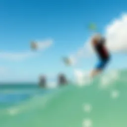 A breathtaking view of kite surfers riding the waves in Maui