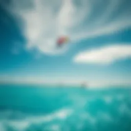A breathtaking view of kite surfers gliding over the clear waters of Miami