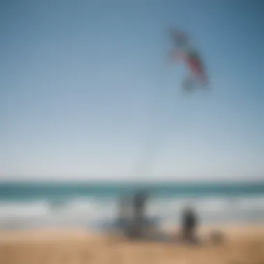 Kite surfing rig assembly in action