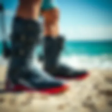 Exploring Innovative Design Features in Kiteboard Boots Kiteboard boots showcasing innovative design features