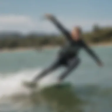 Kiteboarder in action wearing a Truli wetsuit