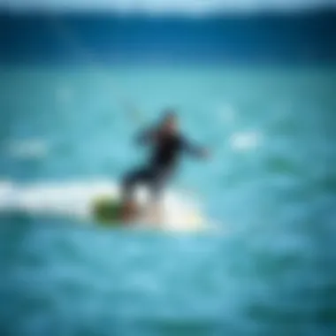 Kiteboarder enjoying cold water conditions in a suitable wetsuit