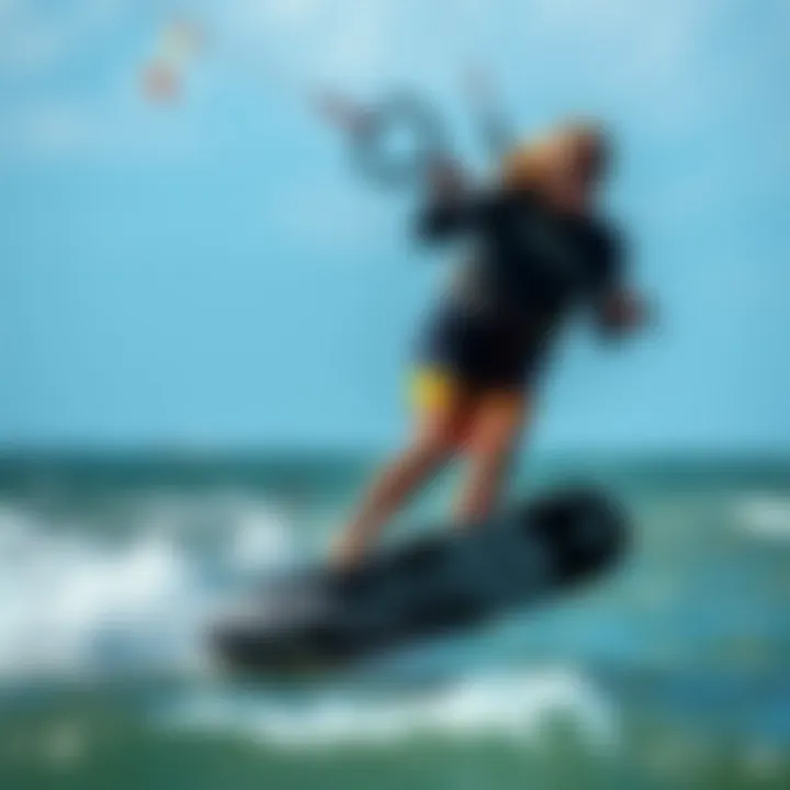 Mastering the Waves: Kiteboarding and Wind Dynamics Kiteboarder gliding on the water with strong winds