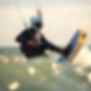 Optimal Suit Selection for Kiteboarding Conditions Kiteboarder in action wearing appropriate suit for conditions