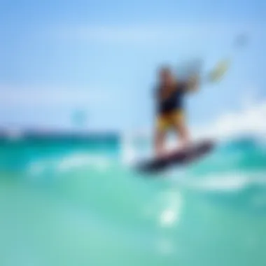 Kiteboarder riding over waves demonstrating the performance of a high-quality board