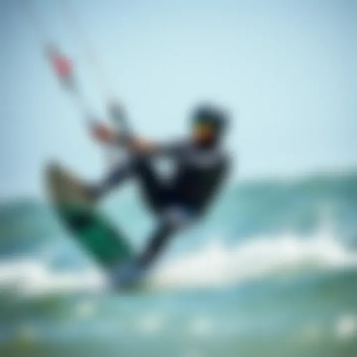 Optimal Wetsuit Fit in Action A kiteboarder donning a wetsuit, demonstrating optimal fit and functionality in action