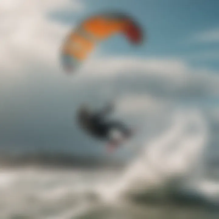 Kiteboarders utilizing optimal wind conditions