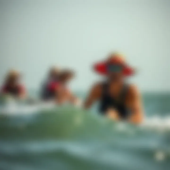 A serene kiteboarding scene with a focus on the importance of comfort and style.