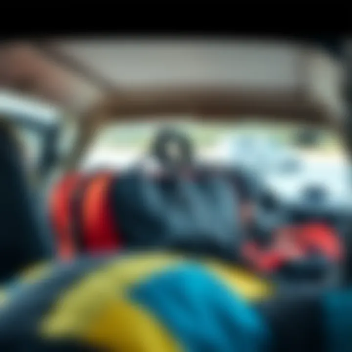 Kiteboarding gear bag in transit