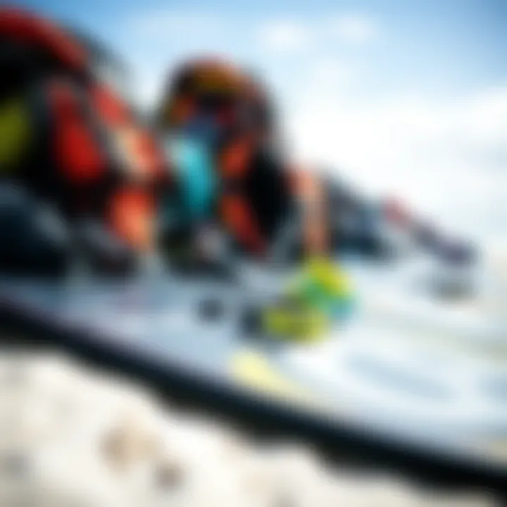 Kiteboarding Gear Ready for Adventure Kiteboarding gear laid out on the beach, ready for action