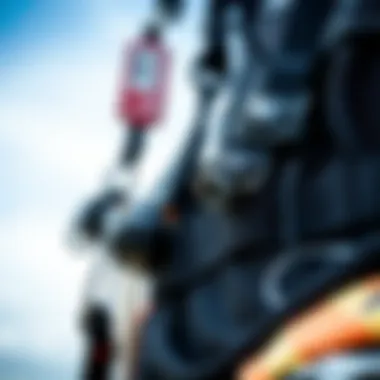 Innovative Harness Design Close-up of kiteboarding harness showcasing its features