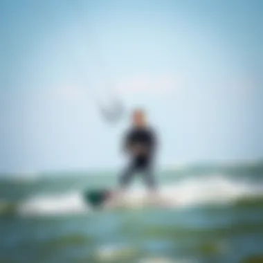 Expert Instruction in Kiteboarding Kiteboarding instructor demonstrating techniques