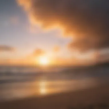 A vibrant sunset view from the kiteboarding beach