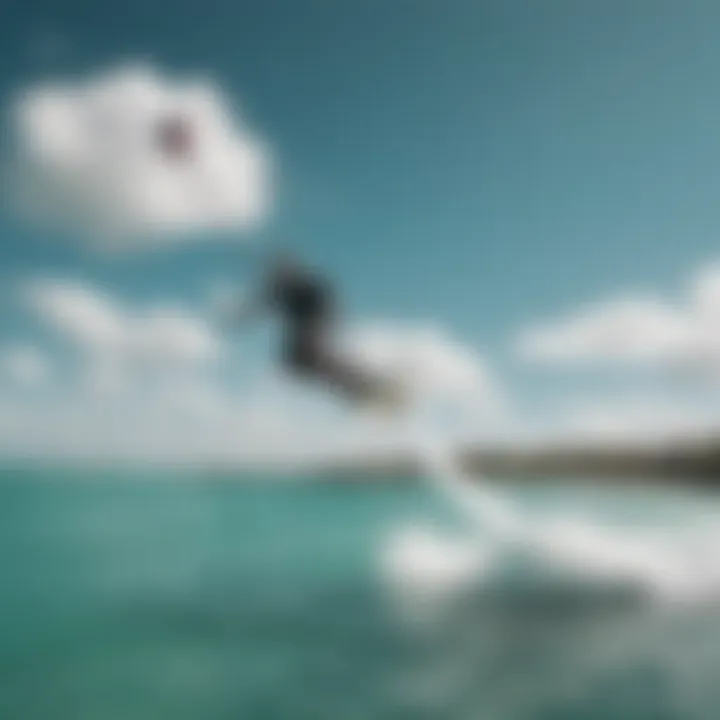 Kiteboarders gliding over turquoise waters in San Juan