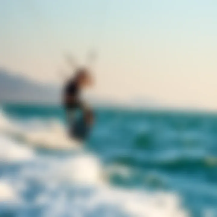 Hydrofoil board gliding over the water's surface