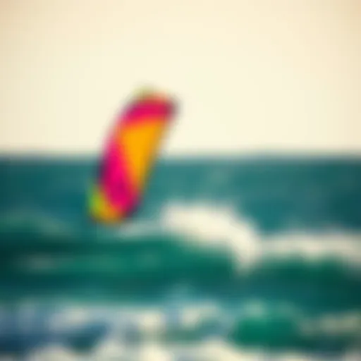 Vibrant Kite Above Ocean A vibrant kite soaring above the ocean waves