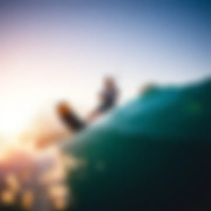 Kitesurfer Riding Waves with Booties A kitesurfer riding the waves wearing high-quality booties
